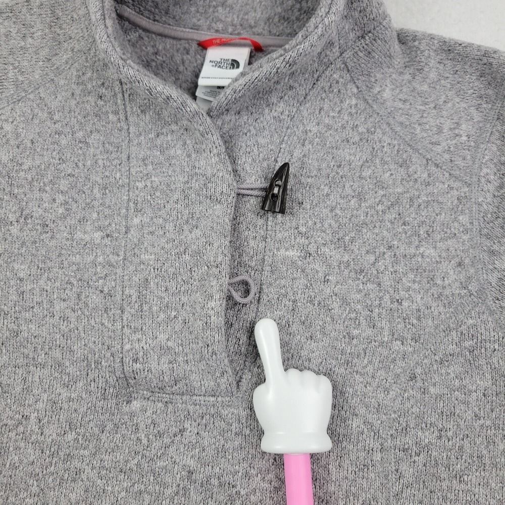 The North Face 1/4 Toggle Pullover Sweater Womens Size Small Gray READ - Picture 3 of 9